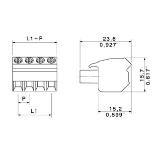 Штекерный соединитель печат BLZP 5.08HC/07/225 SN OR BX