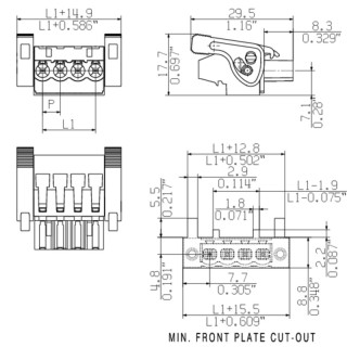 Штекерный соединитель печат BLZP 5.08HC/03/270LR SN OR BX