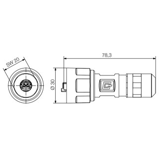 Модул. вил. соедин. IE-PS-V01M-RJ45-TH