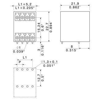 Штекерный соединитель печат SCD-THR 3.81/12/90G 3.2SN BK BX