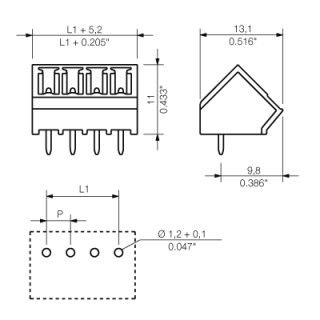 Штекерный соединитель печат SC-SMT 3.81/11/135G 3.2SN BK BX