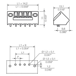 Штекерный соединитель печат SC-SMT 3.81/03/135LF 3.2SN BK BX