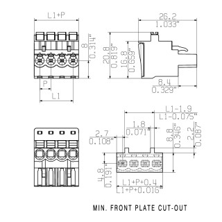 Штекерный соединитель печат BLF 5.00HC/03/90 SN BK BX