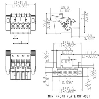 Штекерный соединитель печат BLF 5.00HC/04/90LR SN BK BX