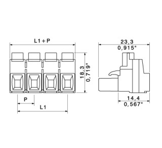 Штекерный соединитель печат BLZ 7.62HP/05/180 SN OR BX