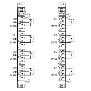 Штекерный соединитель печат UR20-4DI-P-3W