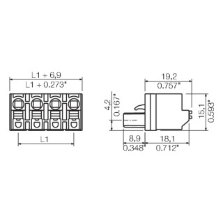 Штекерный соединитель печат BLF 7.62HP/09/180 SN OR BX PRT