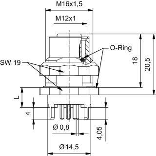 Гнездо произвольной сборки| SAIE-M12B-8S-H6.75TL