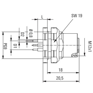 Гнездо произвольной сборки| SAIE-M12B-4-H12TL-PG9