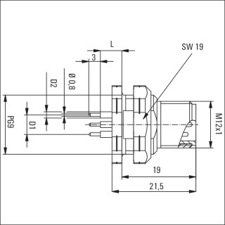 Гнездо произвольной сборки| SAIE-M12S-4-H12TL-PG9