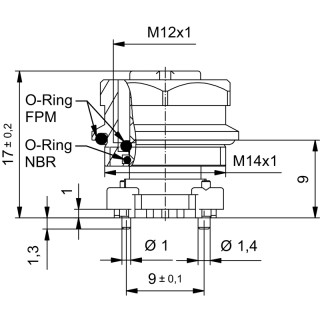 Гнездо произвольной сборки| SAIE-M12B-4-9SMT