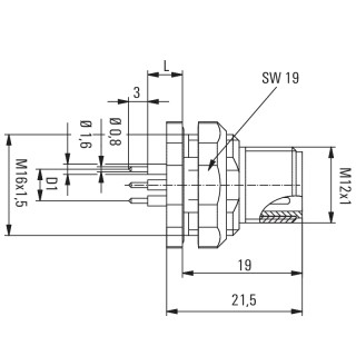 Гнездо произвольной сборки| SAIE-M12S-4B-H5.5TL-M16