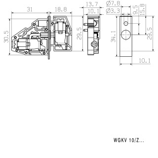 Проходная клемма WGKV 10/Z BK BX