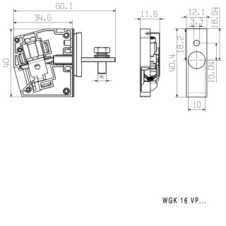 Проходная клемма WGK 16 VP GN/YE BX