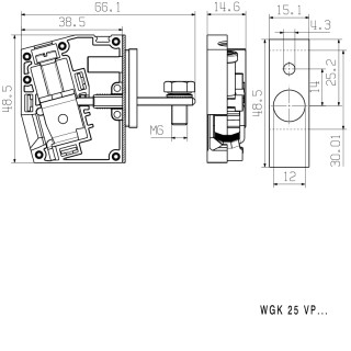 Проходная клемма WGK 25 VP GN/YE BX