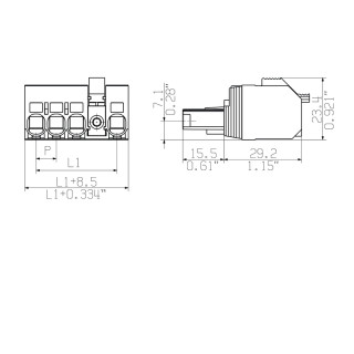 Штекерный соединитель печат BVF 7.62HP/04/180MF4 SN BK BX SO