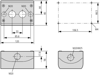 Корпус для поверхостного монтажа, 2 элемента