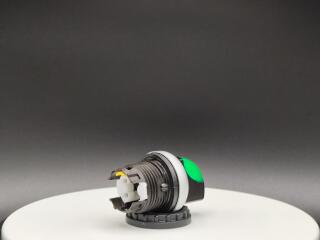 Переключатель с поворотной ручкой 2-х позиционный 40⁰, без фиксации, цвет зеленыйс подсветкой