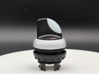 Переключатель с поворотной ручкой 2-х позиционный 60⁰, c фиксацией, цвет белый с подсветкой