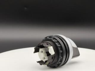 Переключатель с поворотной ручкой 2-х позиционный 60⁰, c фиксацией, цвет белый с подсветкой