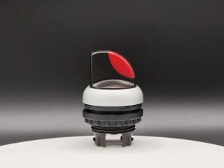 Переключатель с поворотной ручкой 2-х позиционный 60⁰, c фиксацией, цвет красный с подсветкой