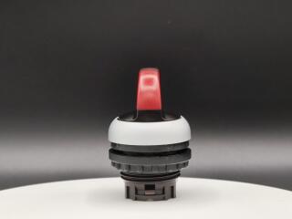 Переключатель с поворотной ручкой 2-х позиционный 60⁰, c фиксацией, цвет красный с подсветкой