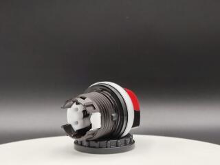 Переключатель с поворотной ручкой 2-х позиционный 60⁰, c фиксацией, цвет красный с подсветкой