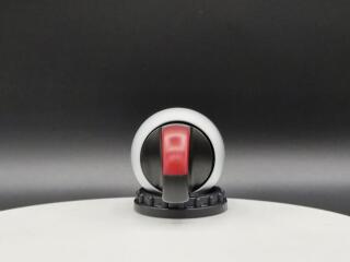 Переключатель с поворотной ручкой 2-х позиционный 60⁰, c фиксацией, цвет красный с подсветкой