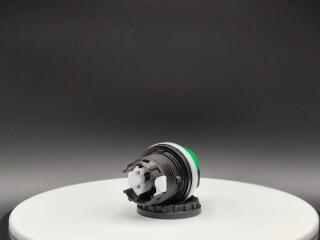 Переключатель с поворотной ручкой 2-х позиционный 60⁰, c фиксацией, цвет зеленый с подсветкой