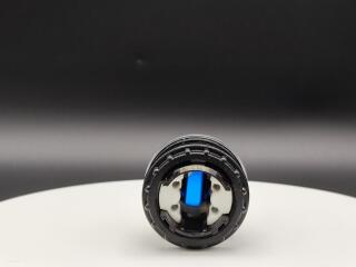 Переключатель с поворотной ручкой 2-х позиционный 60⁰, c фиксацией, цвет синий с подсветкой