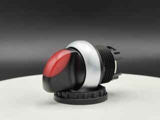 Переключатель с поворотной ручкой 3-х позиционный 60⁰, c фиксацией, цвет красный с подсветкой