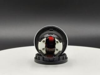 Переключатель с поворотной ручкой 3-х позиционный 60⁰, c фиксацией, цвет красный с подсветкой