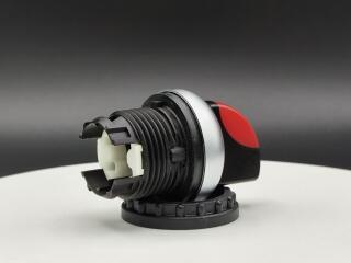 Переключатель с поворотной ручкой 3-х позиционный 60⁰, c фиксацией, цвет красный с подсветкой