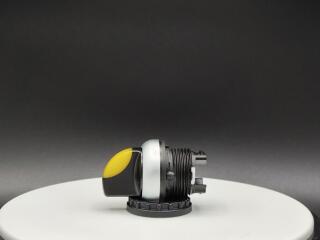 Переключатель с поворотной ручкой 3-х позиционный 60⁰, c фиксацией, цвет желтый с подсветкой