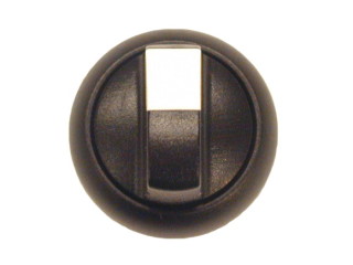 Переключатель с поворотной ручкой 2-х позиционный 60⁰, с фиксацией, черное лицевое кольцо