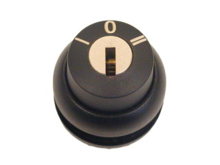 Переключатель с ключом, 3х позиционны, с фиксацией, черное лицевое кольцо