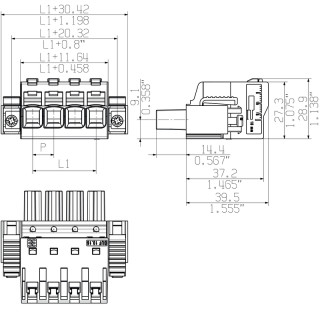 Штекерный соединитель печат BUF 10.16IT/03/180SF AG BK BX