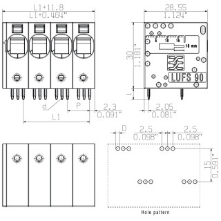 Клемма печатной платы LUFS 10.00/02/90V 5.0SN BK BX