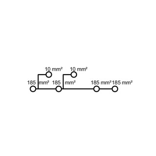 Проходная клемма WPD 232 2X185/2X185 BK