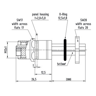 Гнездо произвольной сборки| SAIE-M12BL-0.3VFM16-2.5