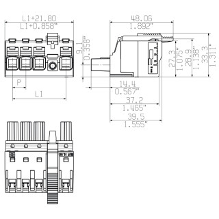 Штекерный соединитель печат BUF 10.16IT/04/180MF4 AG BK BX