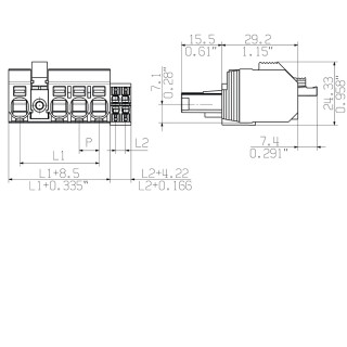 Штекерный соединитель печат BVFL 7.62HP/02/180MSF2 BCF/04R SN BK BX