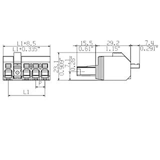 Штекерный соединитель печат BVFL 7.62HP/03/180MF2 SN BK BX