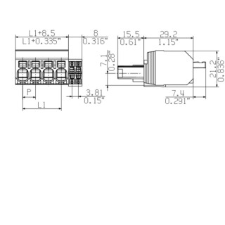 Штекерный соединитель печат BVFL 7.62HP/03/180 BCF/04R SN BK BX