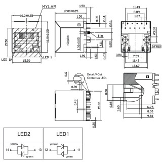 Матрица USB RJ45G R1V 1.9N4YG/YG RL