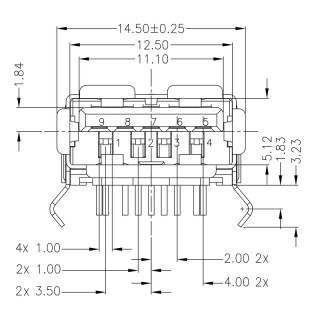 Матрица USB USB3.0A T1H 2.3N4 TY BL