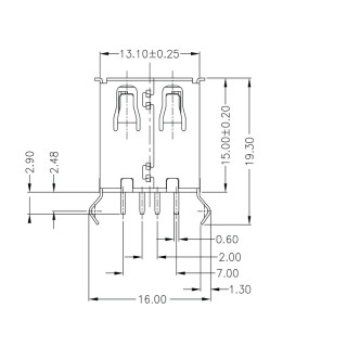 Матрица USB USB2.0A R1V 2.5N4 TY BK