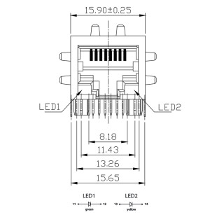 Матрица USB RJ45M T1D 3.3E4G/Y TY