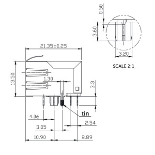 Матрица USB RJ45M T1D 3.3E4G/Y TY