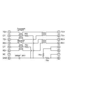 Матрица USB RJ45M T1D 3.3E4G/Y TY